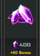 400 Gems (+80 Bonus)